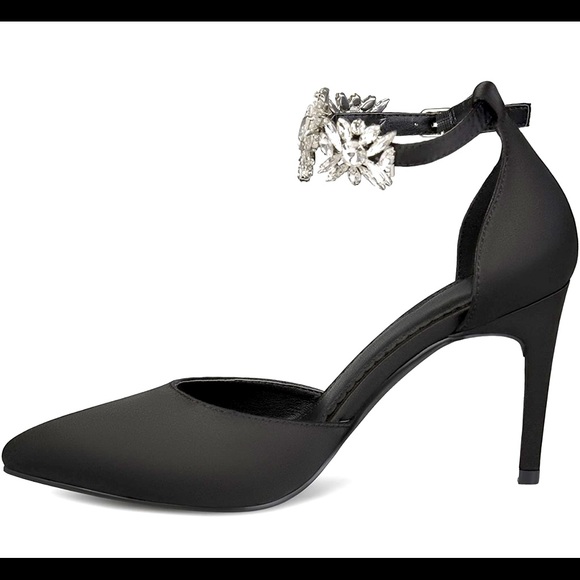 Journee Collection Womens D'Orsay Rhinestone Ankle Strap Stiletto Heels - Picture 2 of 4
